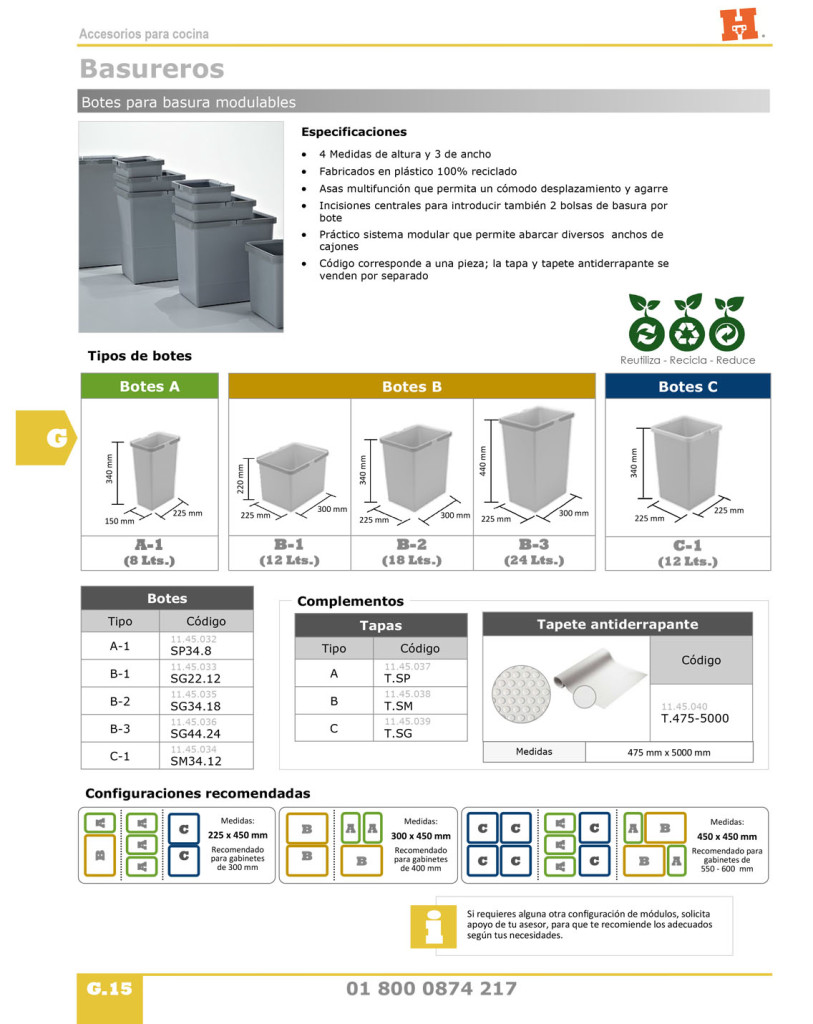 Botes para basura modulables | Herraxa